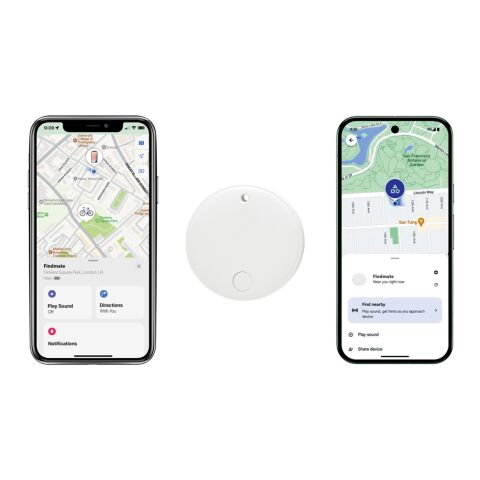 Retrouve-clés en plastique recyclé RCS Findmate Dual blanc | sans marquage | non disponible | non disponible