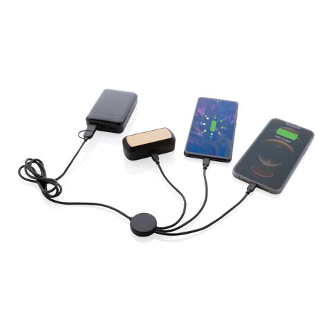 Câble 6 en 1 en TPE et plastique recyclé RCS noir | sans marquage | non disponible | non disponible