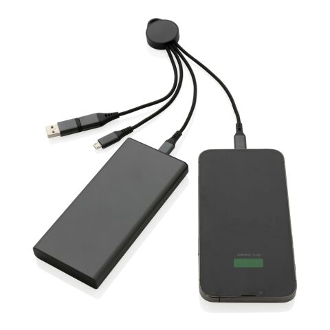 Câble de chargement 6-en-1 en aluminium recyclé RCS Terra gris | sans marquage | non disponible | non disponible