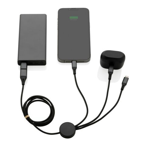 Câble 120cm 6-en-1 en aluminium recyclé RCS Terra gris | sans marquage | non disponible | non disponible