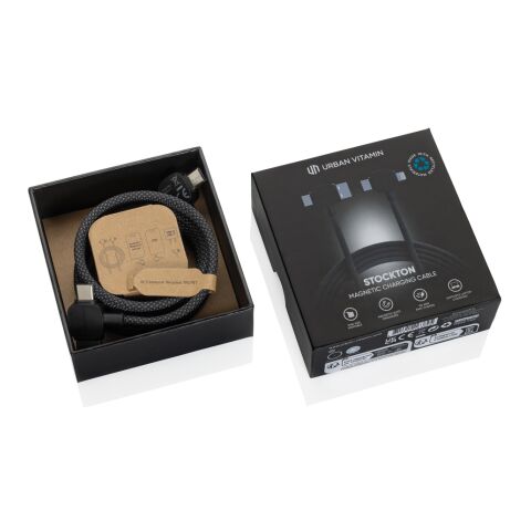 Câble 65W en TPE/PET RCS recyclé Urban Vitamin Stockton noir | sans marquage | non disponible | non disponible