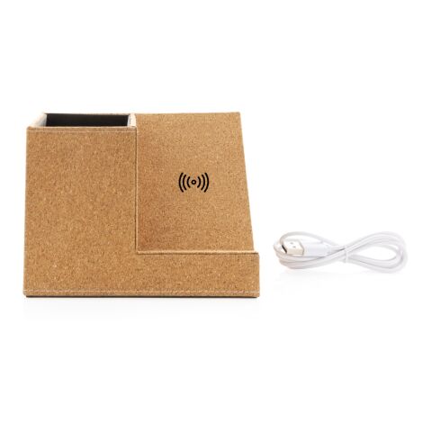 Porte-stylo en liège et chargeur sans fil 5W marron | sans marquage | non disponible | non disponible