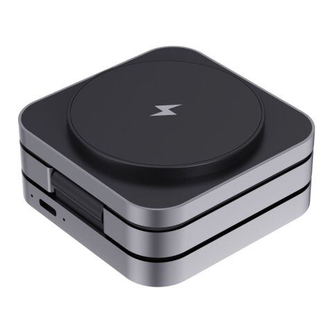 Chargeur 15W pliable 3 en 1 en aluminium recyclé RCS Terra gris | sans marquage | non disponible | non disponible