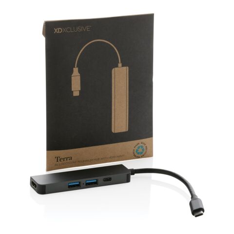 Hub avec entrée HDMI en aluminium recyclé Terra RCS gris | sans marquage | non disponible | non disponible