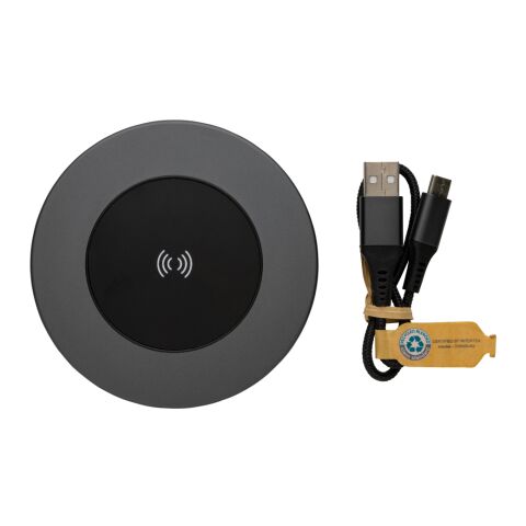 Chargeur sans fil 10W en aluminium recyclé RCS Terra gris | sans marquage | non disponible | non disponible