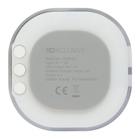 Réveil digital avec chargeur à induction 5W Aria blanc | sans marquage | non disponible | non disponible