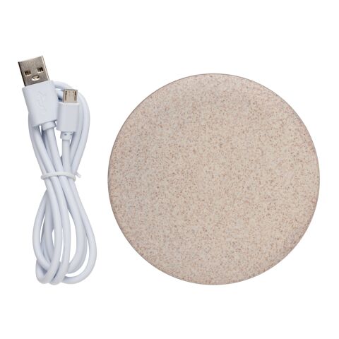 Chargeur à induction 5W en fibre de paille marron | sans marquage | non disponible | non disponible