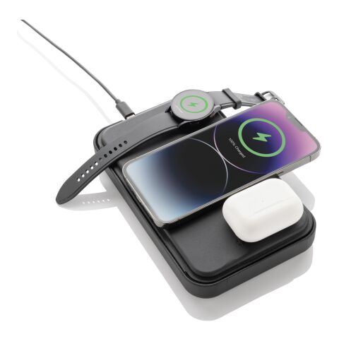 Étui de voyage avec chargeur 3 en 1 en PU RCS Swiss Peak noir | sans marquage | non disponible | non disponible