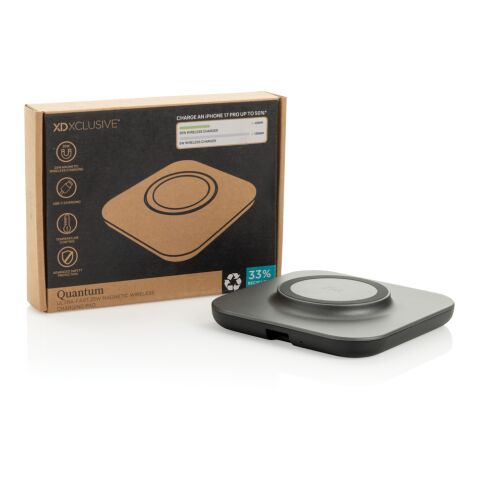Socle de recharge magnétique 25W ultra-rapide Quantum gris-noir | sans marquage | non disponible | non disponible