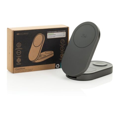 Chargeur 25W sans fil et pliable 3-en-1 Quantum gris-noir | sans marquage | non disponible | non disponible