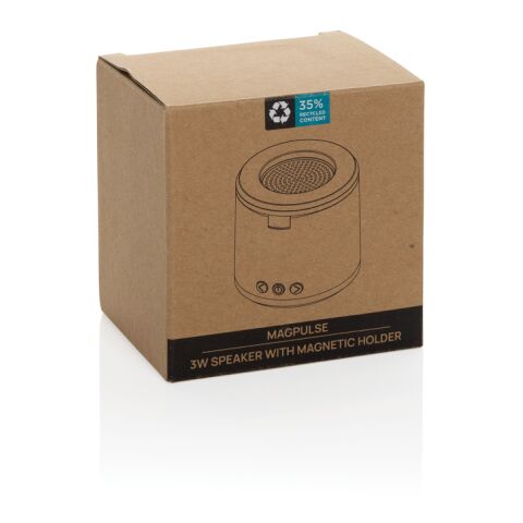 Enceinte 3W avec support en plastique recyclé RCS Magpulse noir | sans marquage | non disponible | non disponible