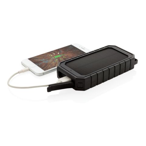 Powerbank solaire 10.000mAh et 10W en plastique recyclé RCS noir | sans marquage | non disponible | non disponible