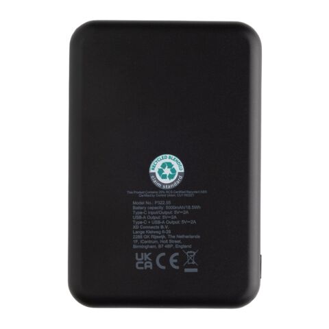 Powerbank 5000mAh avec USB C en ABS recyclé RCS Boostcore noir | sans marquage | non disponible | non disponible