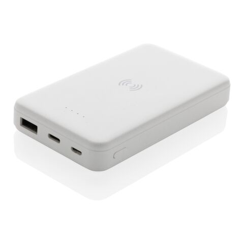 Powerbank 5000mAh avec induction 5W en plastique recyclé RCS blanc | sans marquage | non disponible | non disponible