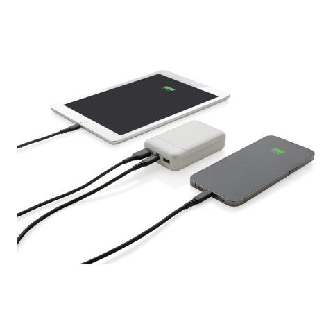 Batterie de secours 10.000 mAh en plastique recyclé RCS blanc | sans marquage | non disponible | non disponible