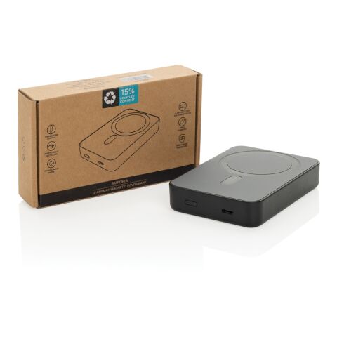 Powerbank magnétique 10.000mAh en plastique RCS Amporia noir | sans marquage | non disponible | non disponible