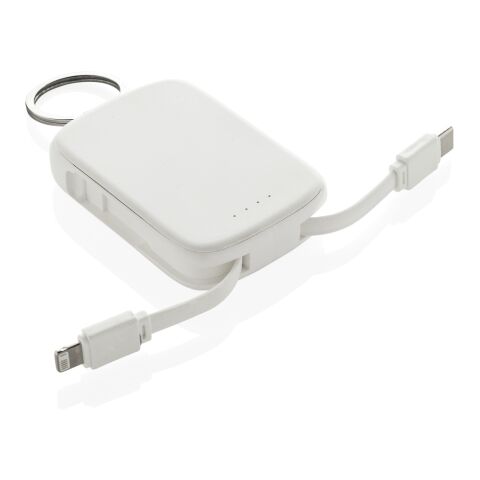 Porte-clés powerbank 2000mAh et câbles intégrés Nexo RCS blanc