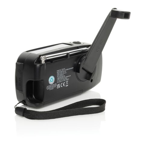 Radio d&#039;urgence en plastique recyclé RCS RescueWave noir | sans marquage | non disponible | non disponible