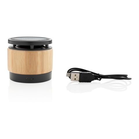 Enceinte 3W avec chargeur à induction en bambou marron-noir | sans marquage | non disponible | non disponible