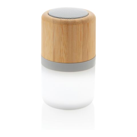 Enceinte 3W en bambou avec lumière d&#039;ambiance blanc | sans marquage | non disponible | non disponible