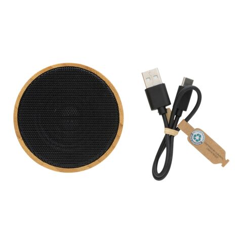 Enceinte 3W en bambou FSC® et ABS RCS noir | sans marquage | non disponible | non disponible