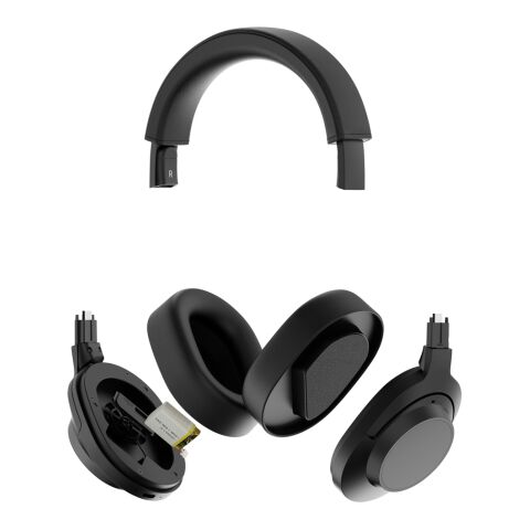 Casque ANC sans fil réparable plastique recyclé RCS Irvine noir | sans marquage | non disponible | non disponible