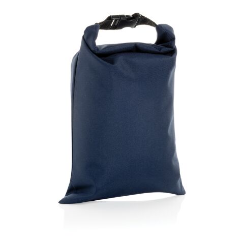 Sac à lunch pliable 30x20cm en rPET AWARE™ Snackstrap bleu marine | sans marquage | non disponible | non disponible
