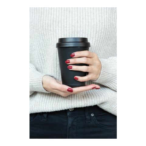 Mug en PP recyclable à double paroi 300ml noir | sans marquage | non disponible | non disponible