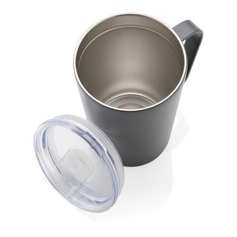 Mug moderne en acier inoxydable recyclé RCS avec couvercle antracite | sans marquage | non disponible | non disponible