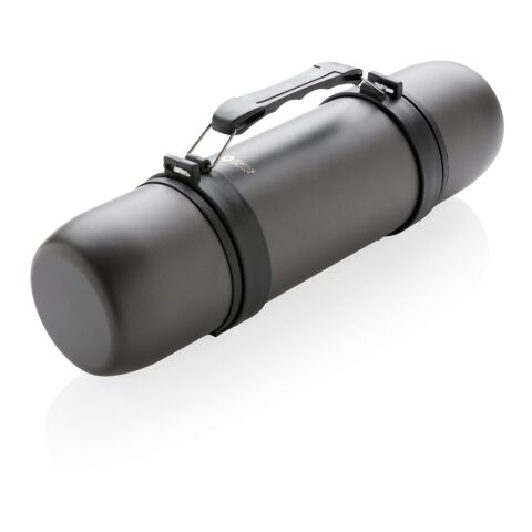 Bouteille isotherme avec 2 tasses anthracite | sans marquage | non disponible | non disponible | non disponible