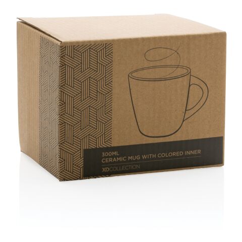 Mug en céramique avec intérieur coloré gris-blanc | sans marquage | non disponible | non disponible