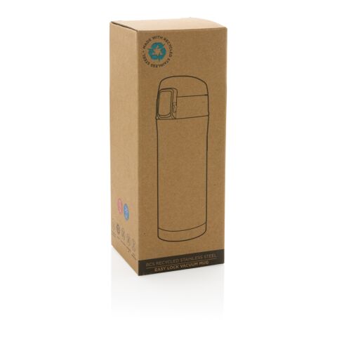Mug 300ml à fermeture facile en acier inoxydable recyclé RCS noir | sans marquage | non disponible | non disponible