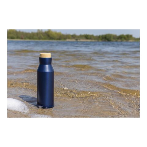 Bouteille iso en acier inoxydable recyclé certifiée RCS Gaia bleu | sans marquage | non disponible | non disponible