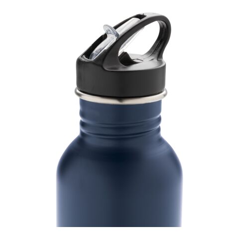 Bouteille de sport en acier inoxydable avec paille - 710 ml blue marin | sans marquage | non disponible | non disponible | non disponible