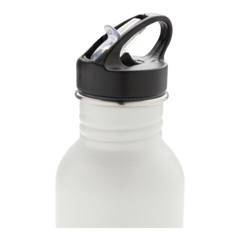 Bouteille de sport en acier inoxydable avec paille - 710 ml gris | sans marquage | non disponible | non disponible | non disponible