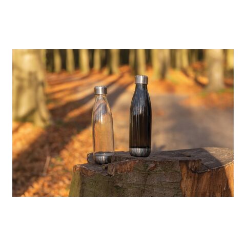 Bouteille d'eau étanche avec bouchon en acier noir | sans marquage | non disponible | non disponible