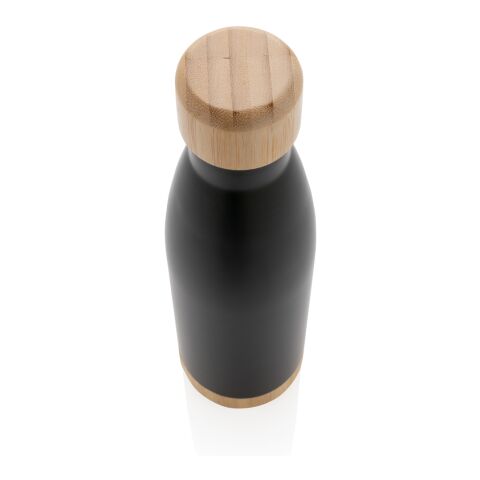 Bouteille isotherme en acier avec finition bambou noir | sans marquage | non disponible | non disponible