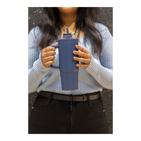 Mug 900ml avec poignée en plastique recyclé RCS Tana blue marin | sans marquage | non disponible | non disponible