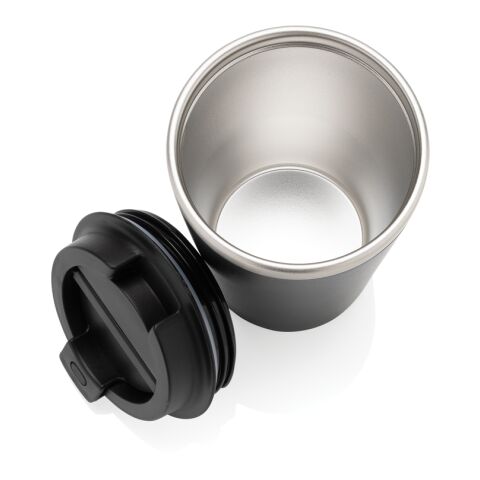 Mug 350ml à double paroi en PP recyclé RCS Java noir | sans marquage | non disponible | non disponible