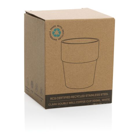 Tasse à café 300ml à double paroi en acier RCS Clark blanc | sans marquage | non disponible | non disponible