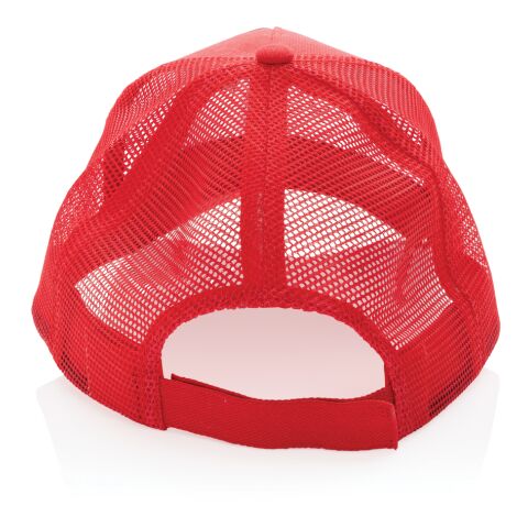 Casquette de routier 5 panneaux coton recyclé Impact AWARE™ rouge | sans marquage | non disponible | non disponible | non disponible