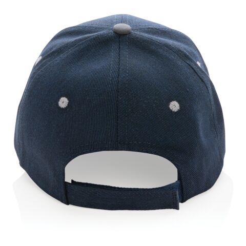 Casquette contraste 6 panneaux coton recyclé Impact AWARE™ bleu marine | sans marquage | non disponible | non disponible | non disponible