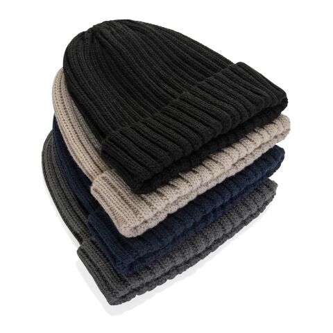 Bonnet à double côte et revers AWARE™ Polylana® Kennedi gris | sans marquage | non disponible | non disponible | non disponible