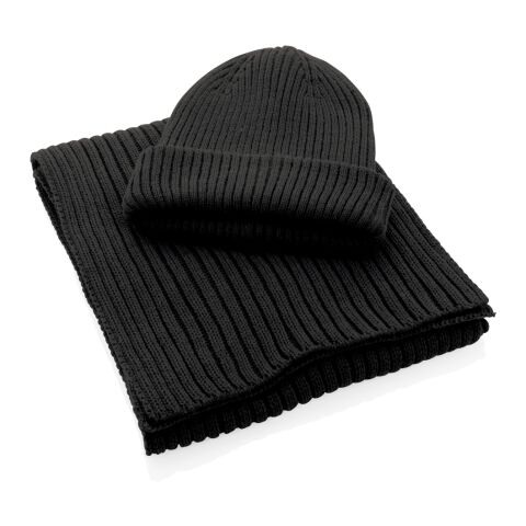 Écharpe tricotée 180x25cm Impact AWARE™ Polylana® noir | sans marquage | non disponible | non disponible | non disponible