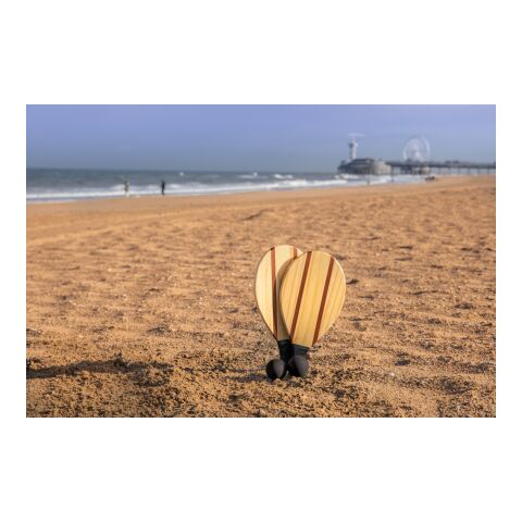 Set de raquettes frescobol en bois marron | sans marquage | non disponible | non disponible