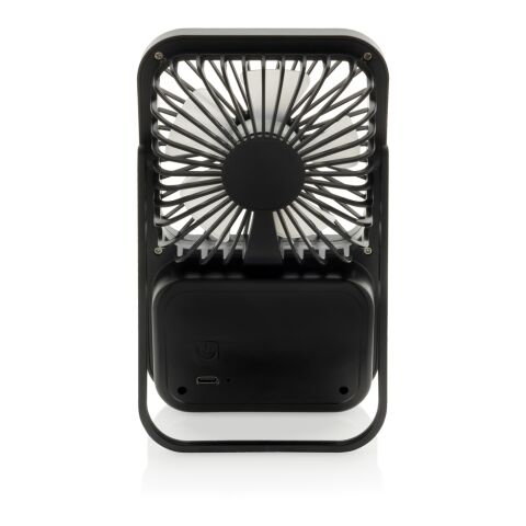 Ventilateur de bureau en plastique recyclé RCS Aervina noir | sans marquage | non disponible | non disponible