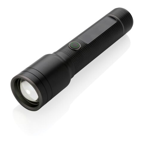 Torche robuste rechargeable par USB en aluminium recyclé RCS noir | sans marquage | non disponible | non disponible