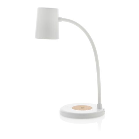 Lampe de bureau 15W en liège et plastique RCS Zenara blanc | sans marquage | non disponible | non disponible