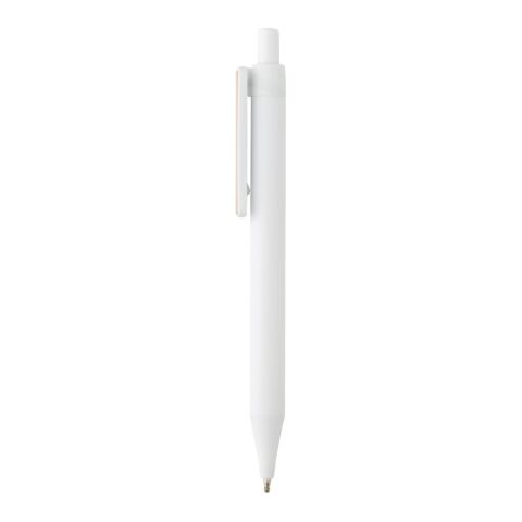 Stylo en ABS recyclé GRS avec clip en bambou blanc | sans marquage | non disponible | non disponible