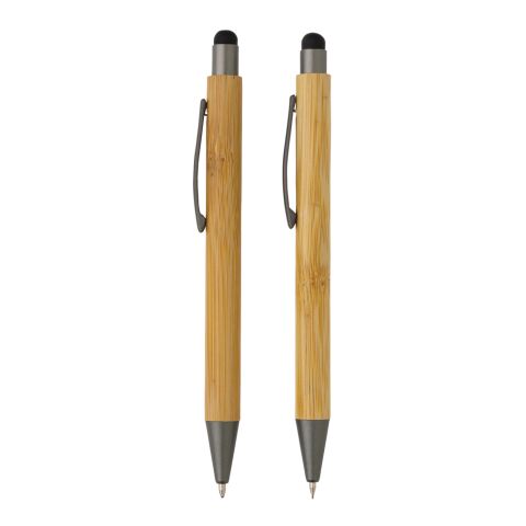Set de stylos en bambou FSC® dans un coffret marron | sans marquage | non disponible | non disponible